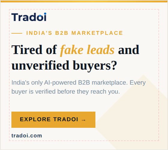 Tradoi - Tired of fake leads? India's AI-powered B2B marketplace with GST-verified buyers