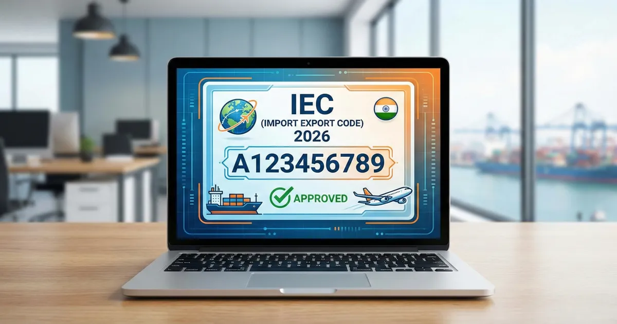 DGFT portal interface showing the IEC application process for Indian businesses